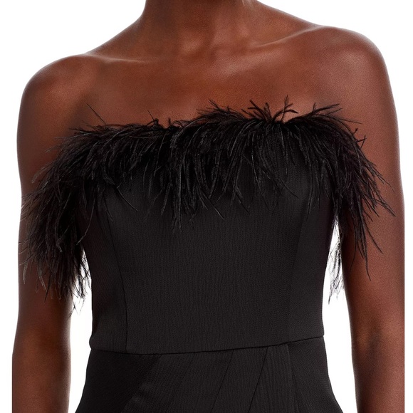 Aidan Mattox Strapless Feather Dress (6) - Picture 3 of 11